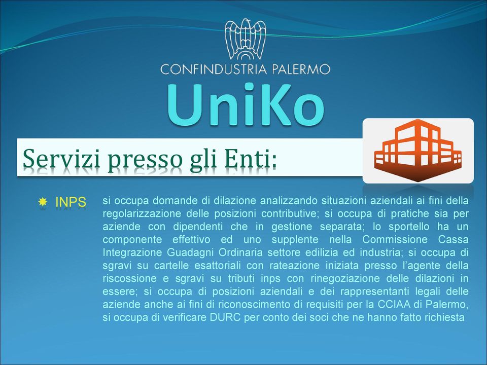 occupa di sgravi su cartelle esattoriali con rateazione iniziata presso l agente della riscossione e sgravi su tributi inps con rinegoziazione delle dilazioni in essere; si occupa di posizioni