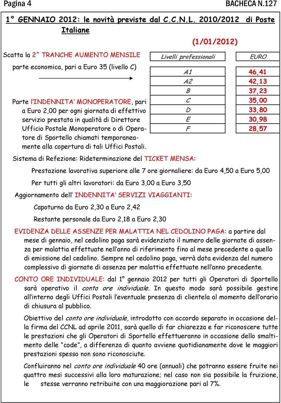 effettivo servizio prestata in qualità di Direttore Ufficio Postale Monoperatore o di Operatore di Sportello chiamati temporaneamente alla copertura di tali Uffici Postali.