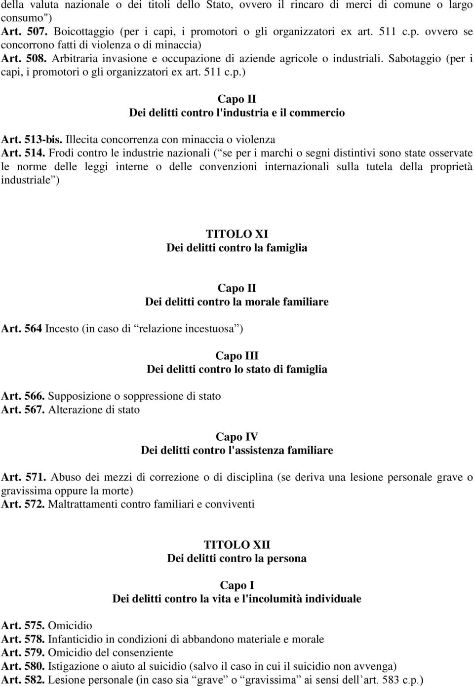 513-bis. Illecita concorrenza con minaccia o violenza Art. 514.