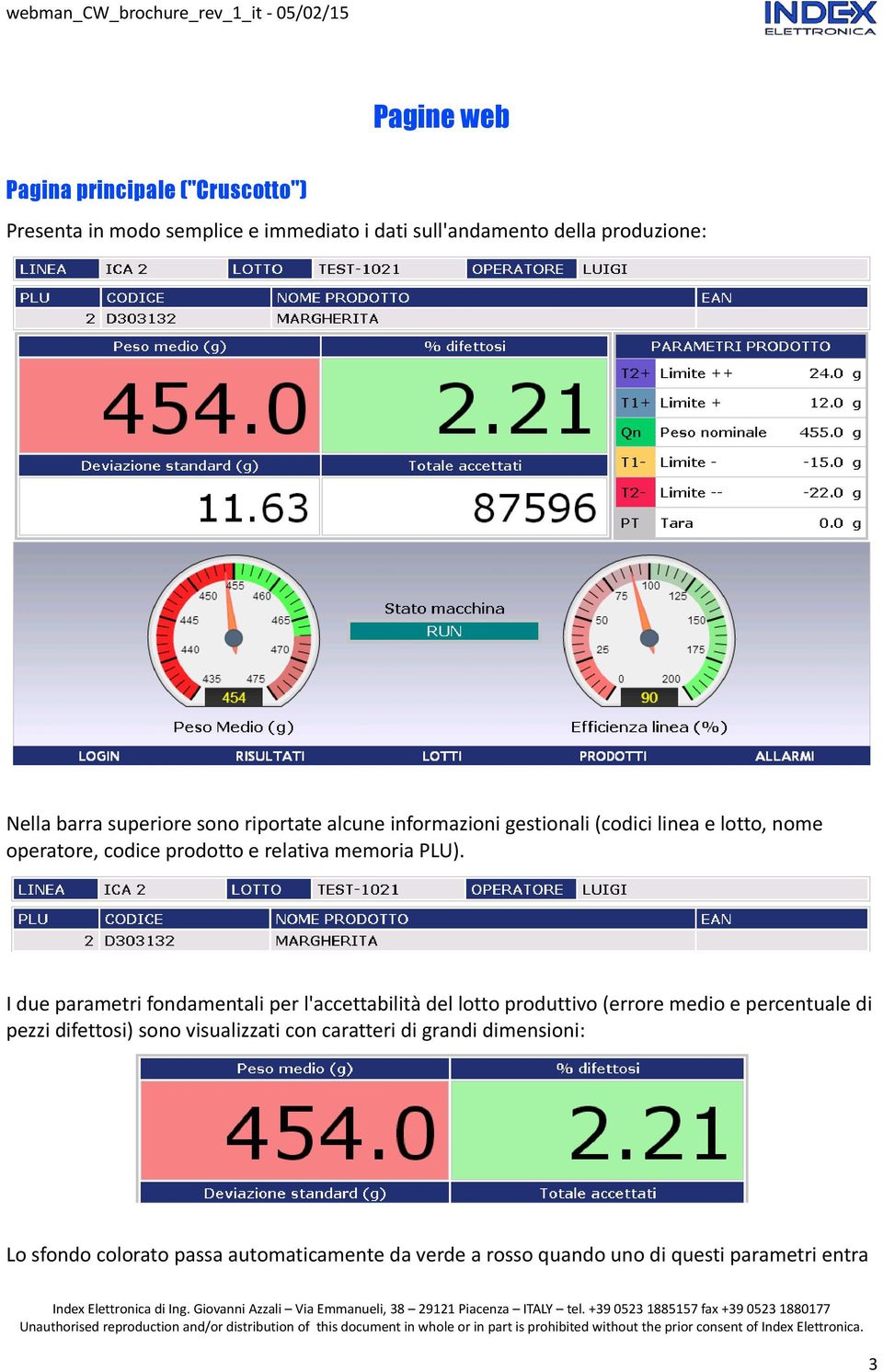 I due parametri fondamentali per l'accettabilità del lotto produttivo (errore medio e percentuale di pezzi difettosi) sono