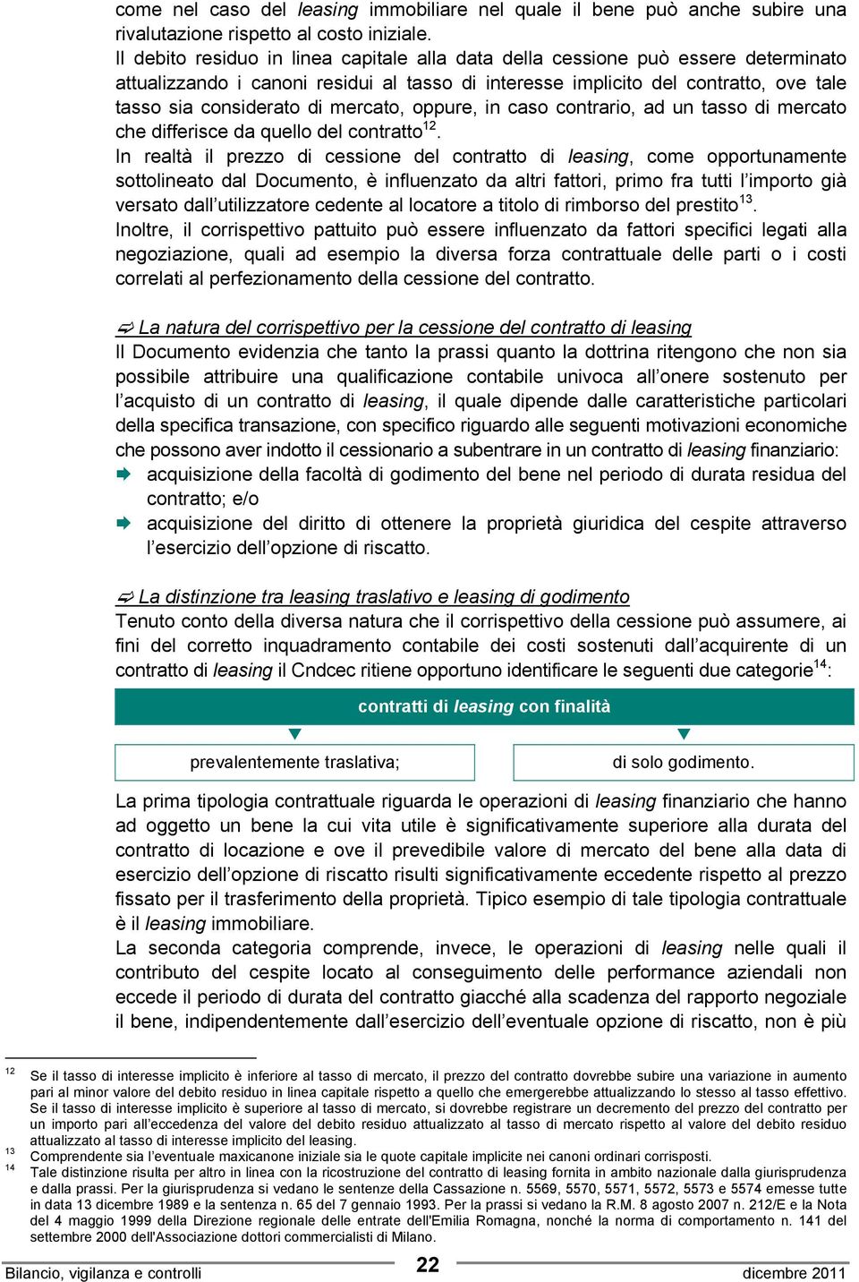 mercato, oppure, in caso contrario, ad un tasso di mercato che differisce da quello del contratto 12.