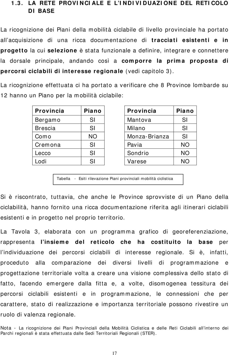 interesse regionale (vedi capitolo 3).