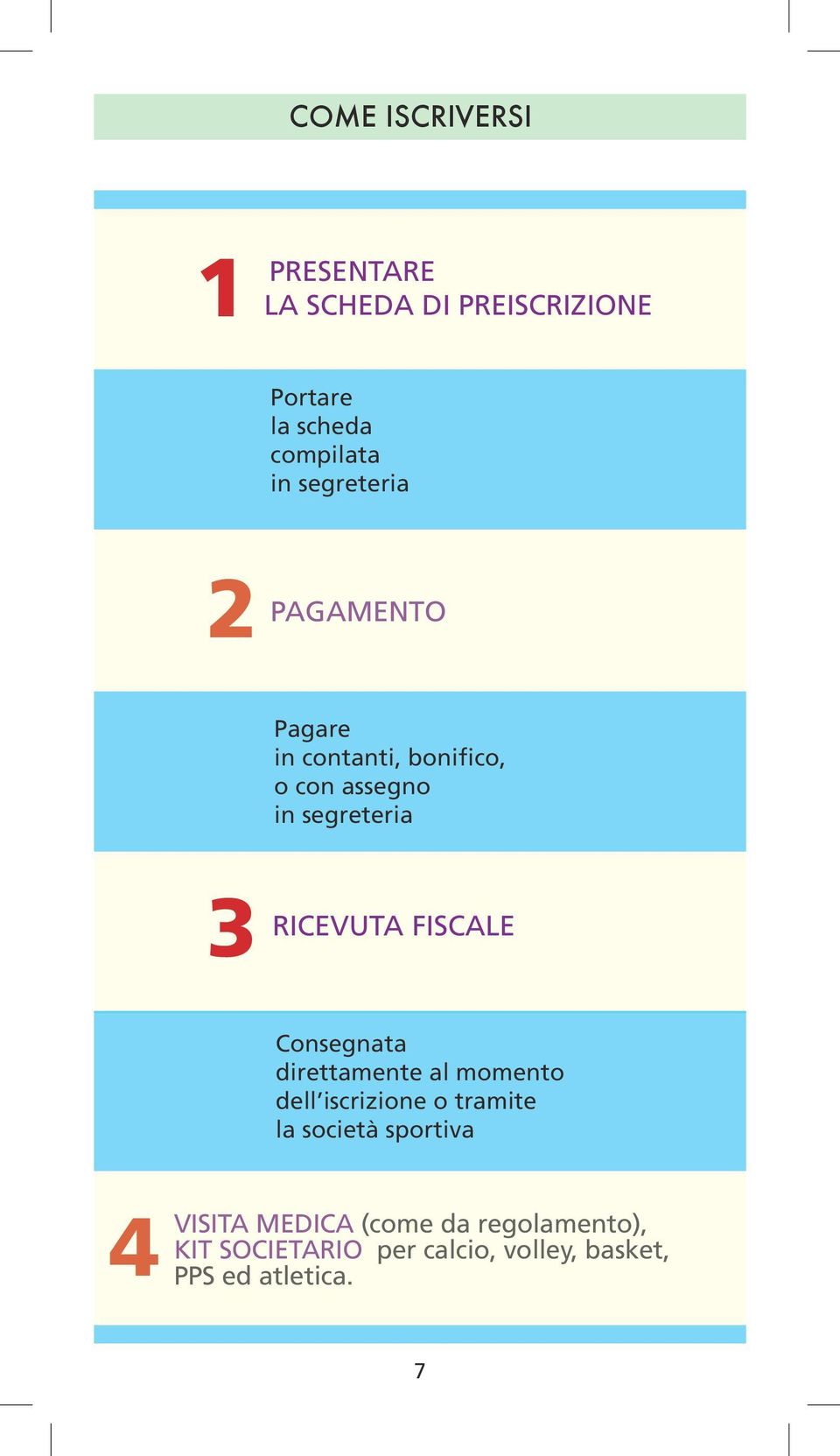 FISCALE Consegnata direttamente al momento dell iscrizione o tramite la società sportiva 4