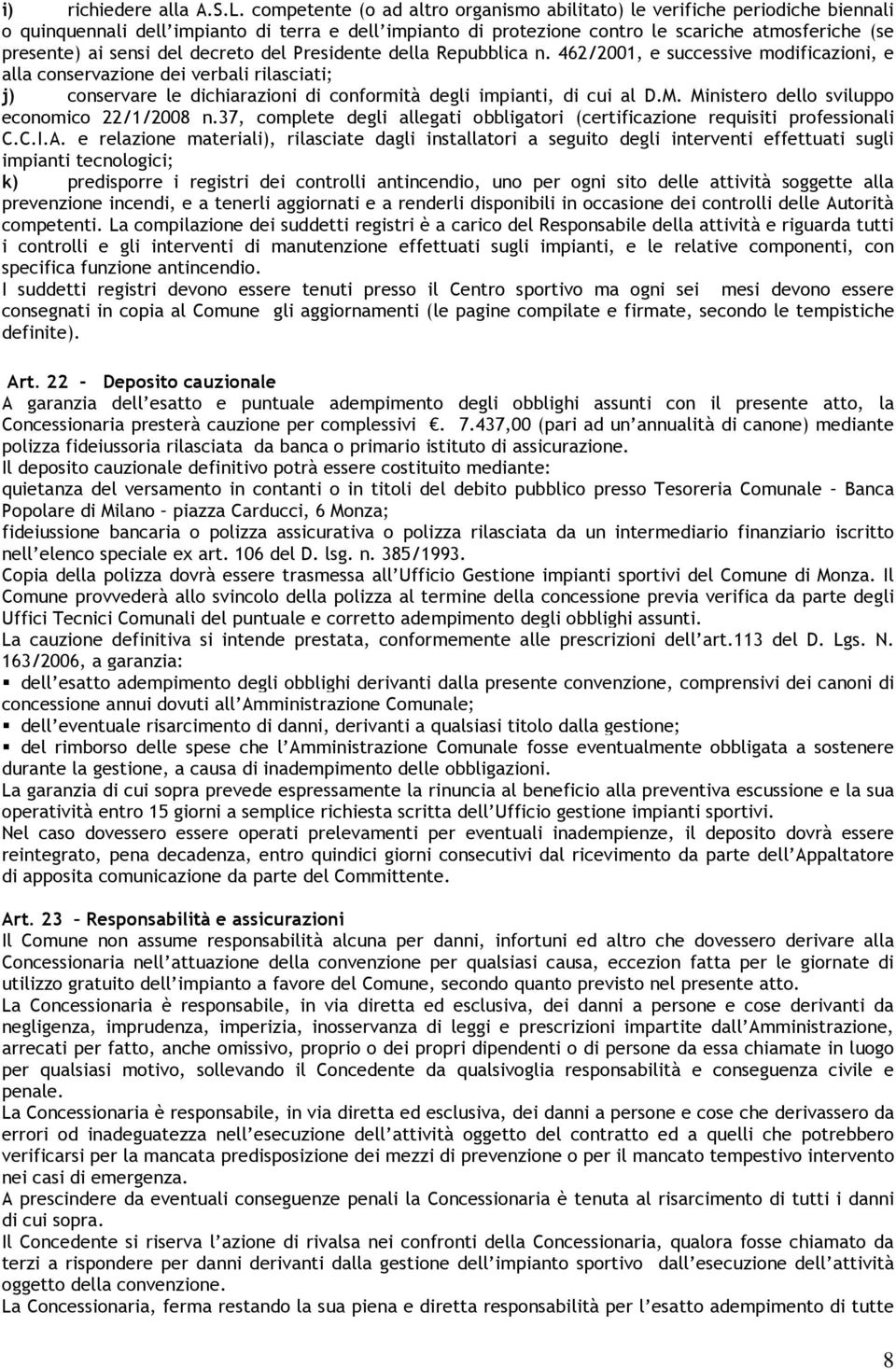 del decreto del Presidente della Repubblica n.