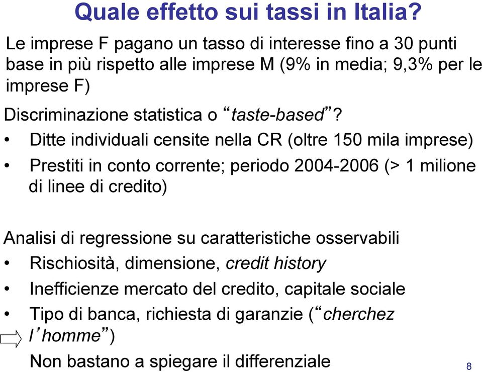 statistica o taste-based?