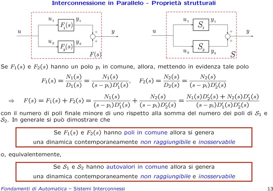 di no rispetto alla somma del nmero dei poli di S e S 2.