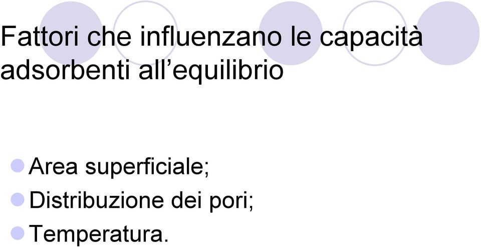 equilibrio Area superficiale;