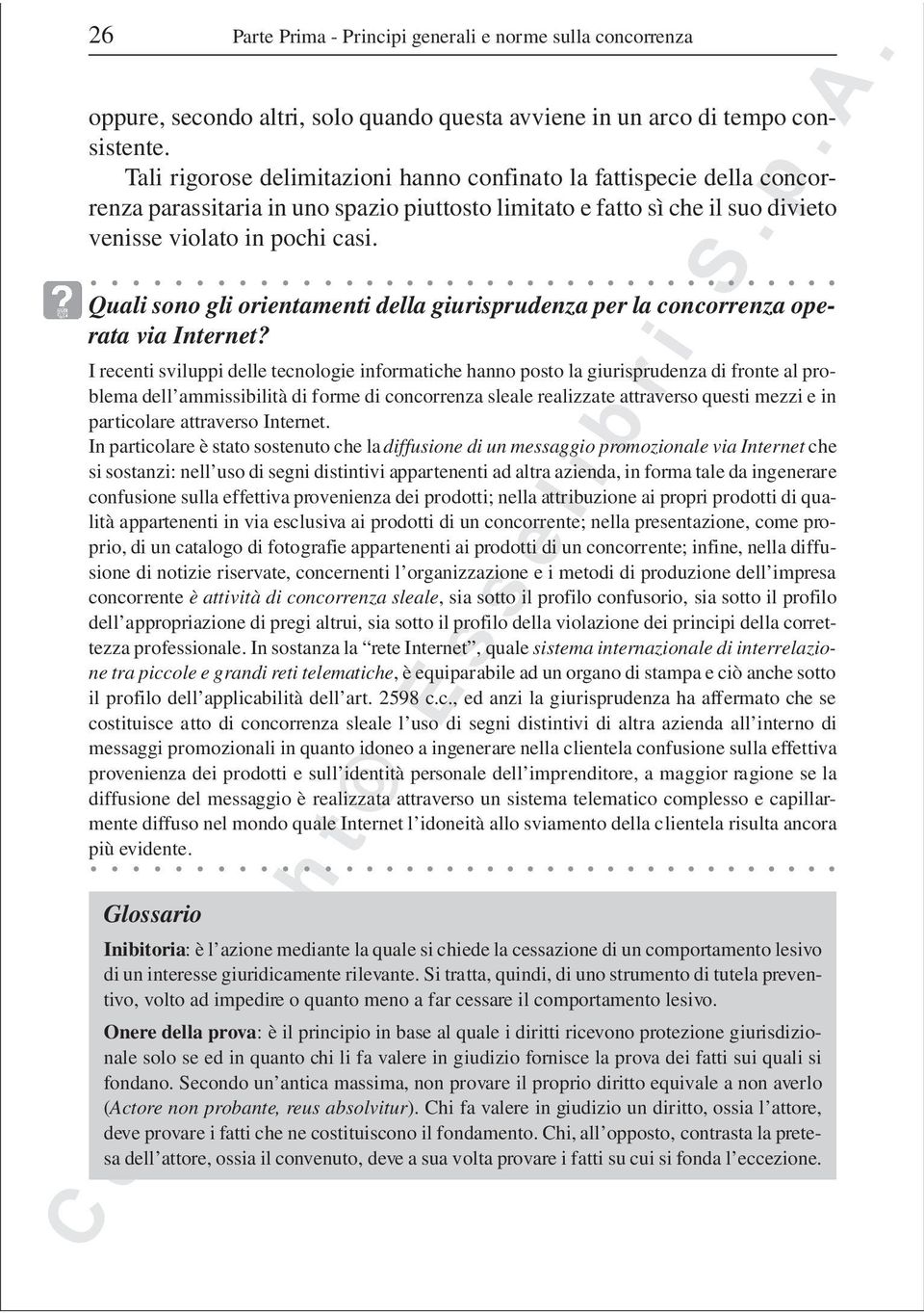 Quali sono gli orientamenti della giurisprudenza per la concorrenza operata via Internet?