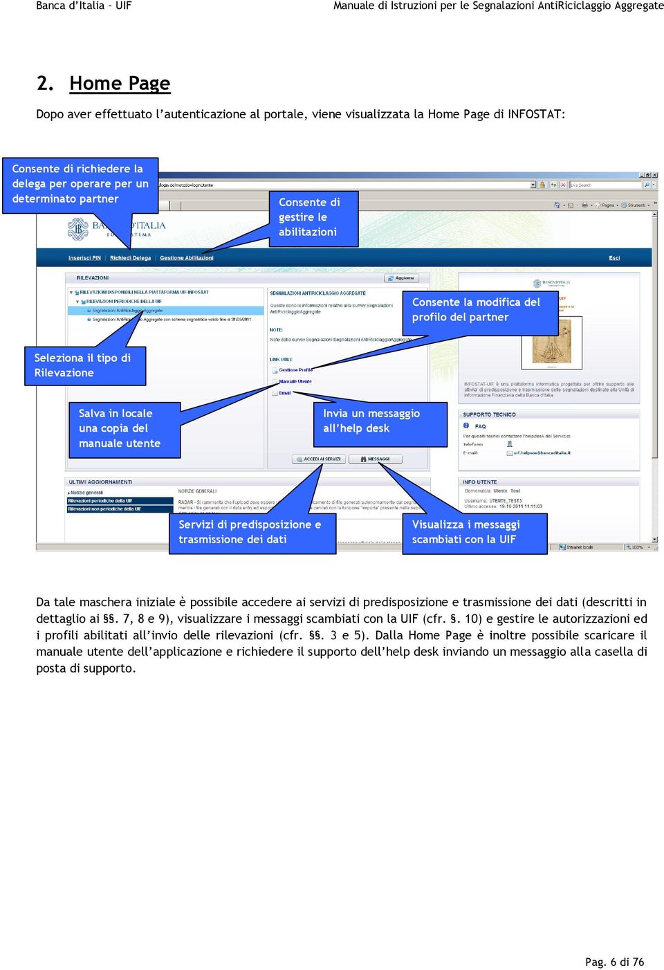 dei dati Visualizza i messaggi scambiati cn la UIF Da tale maschera iniziale è pssibile accedere ai servizi di predispsizine e trasmissine dei dati (descritti in dettagli ai.