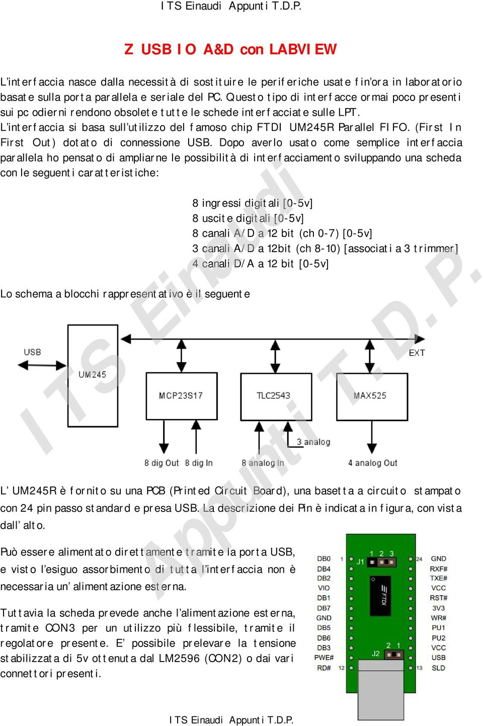 (First In First Out) dotato di connessione USB.