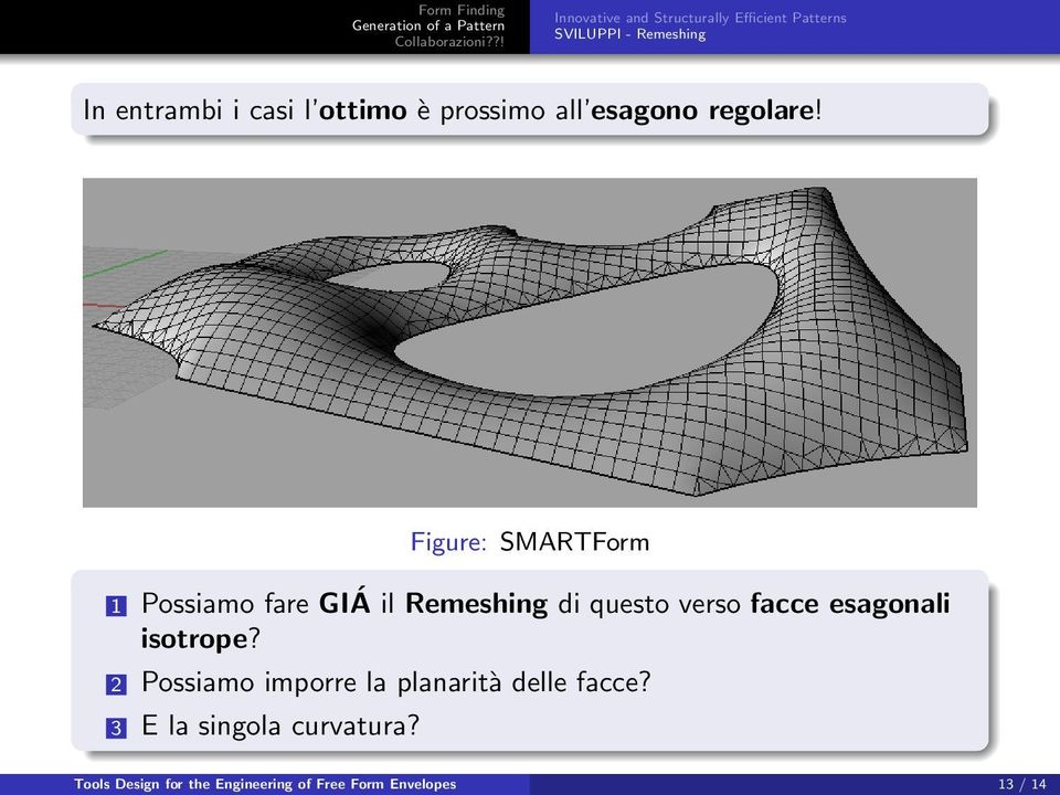 Figure: SMARTForm 1 Possiamo fare GIÁ il Remeshing di questo verso facce esagonali