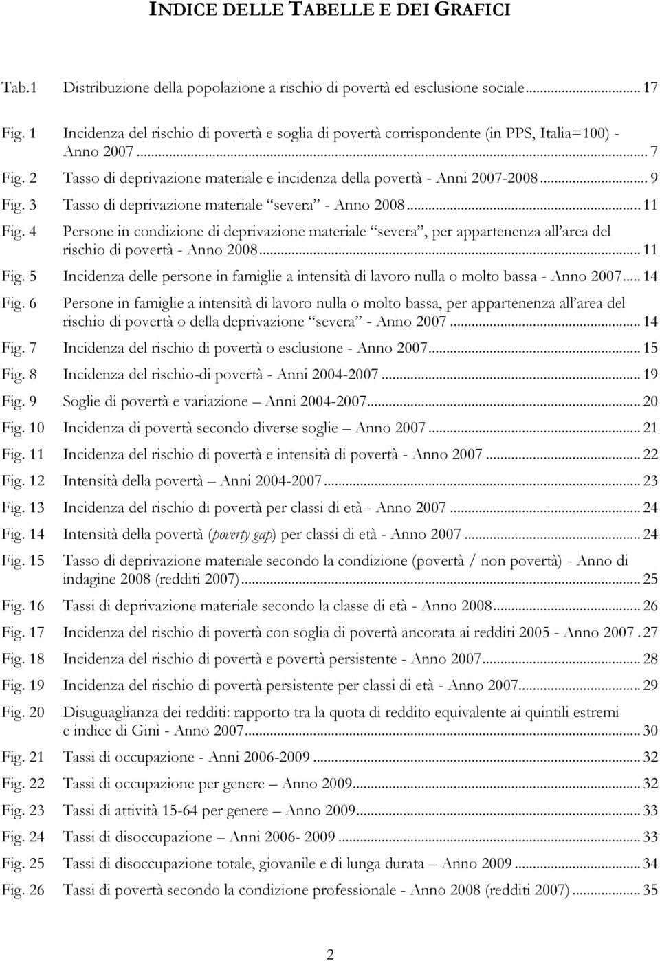 3 Tasso di deprivazione materiale severa - Anno 28... 11 Fig. 4 Persone in condizione di deprivazione materiale severa, per appartenenza all area del rischio di povertà - Anno 28... 11 Fig. 5 Incidenza delle persone in famiglie a intensità di lavoro nulla o molto bassa - Anno 27.