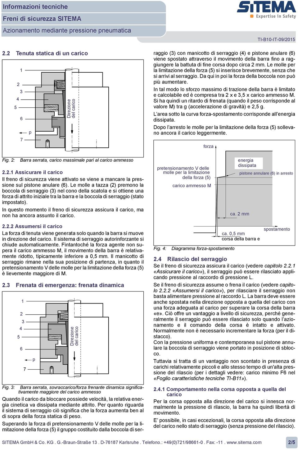 Per quanto riguarda il stema di serraggio ciò gnifica che la forza aumenta ben al di sora della forza statica di eso.