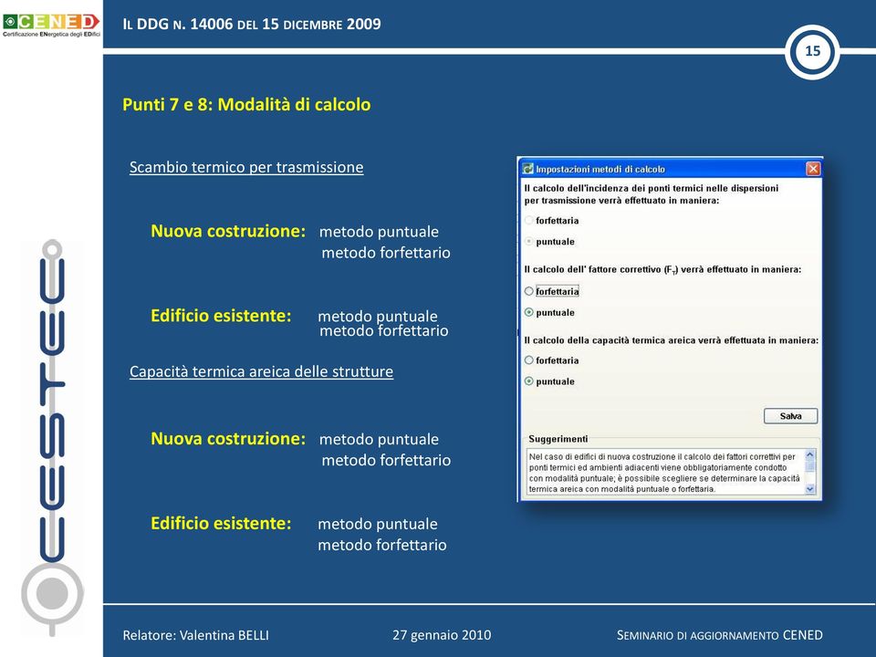 puntuale metodo forfettario Capacità termica areica delle strutture Nuova 