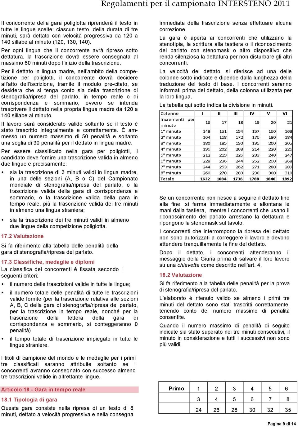 Per il dettato in lingua madre, nell ambito della competizione per poliglotti, il concorrente dovrà decidere all atto dell iscrizione, tramite il modulo pre-citato, se desidera che si tenga conto sia