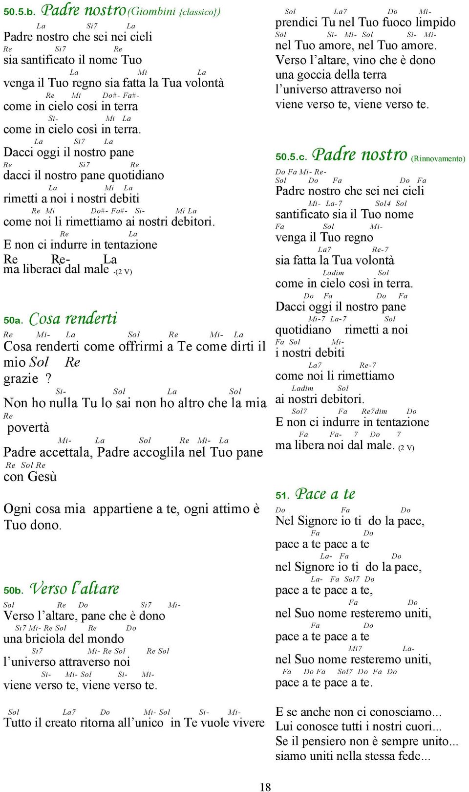 così in terra. Si7 Dacci oggi il nostro pane Si7 dacci il nostro pane quotidiano rimetti a noi i nostri debiti #- #- Si- come noi li rimettiamo ai nostri debitori.