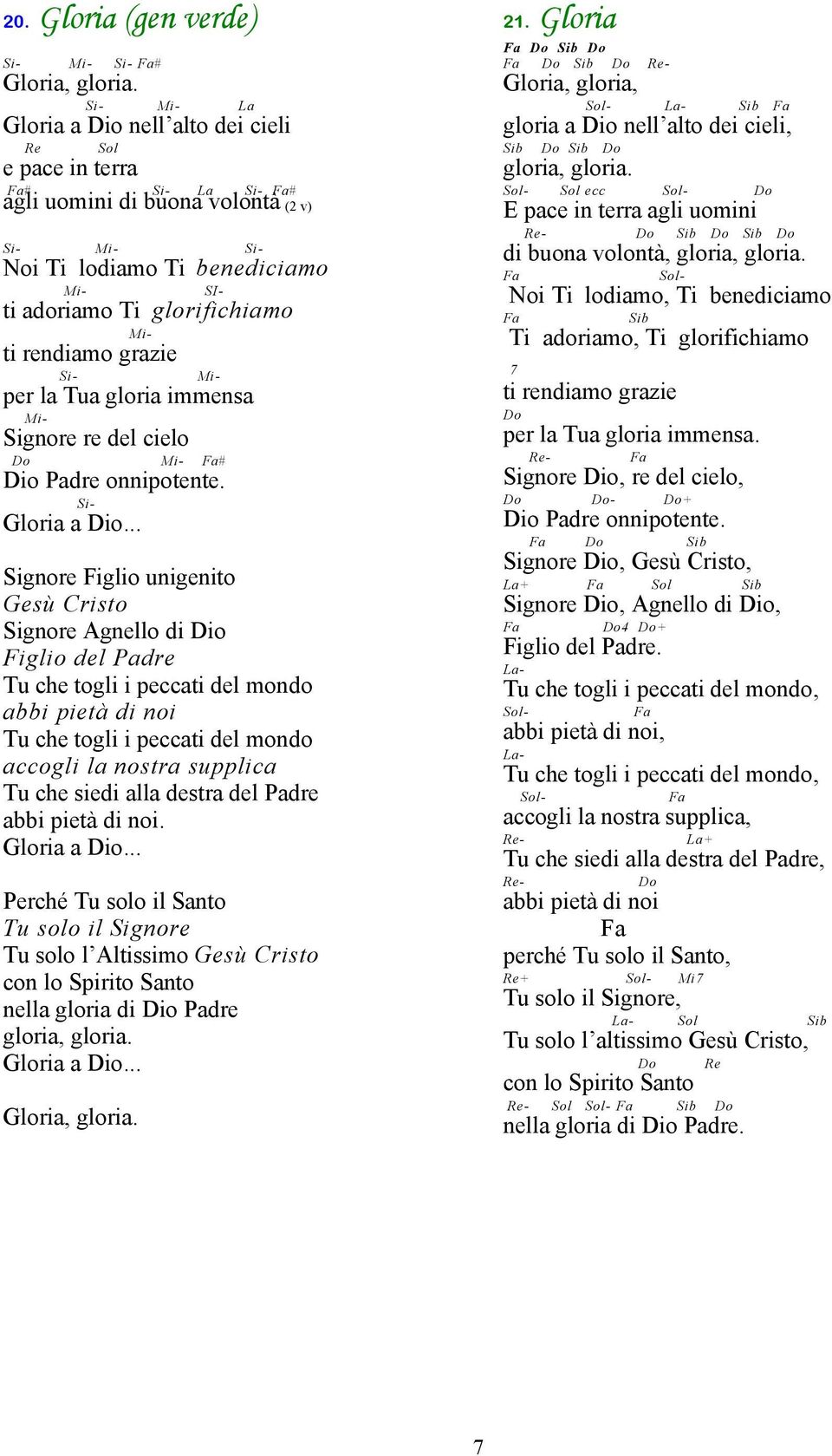 Tua gloria immensa Signore re del cielo # Dio Padre onnipotente. Si- Gloria a Dio.