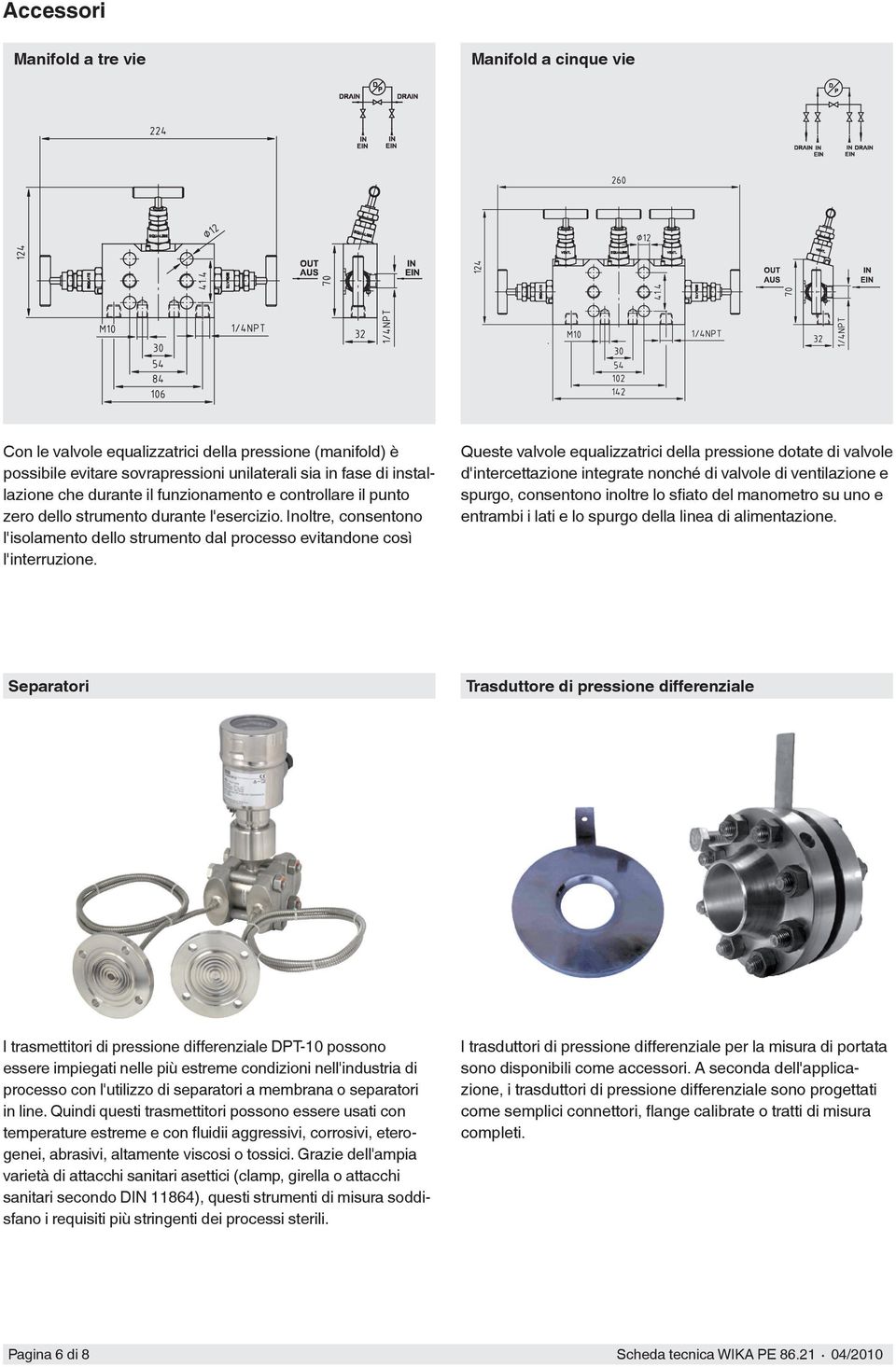 Queste valvole equalizzatrici della pressione dotate di valvole d'intercettazione integrate nonché di valvole di ventilazione e spurgo, consentono inoltre lo sfiato del manometro su uno e entrambi i