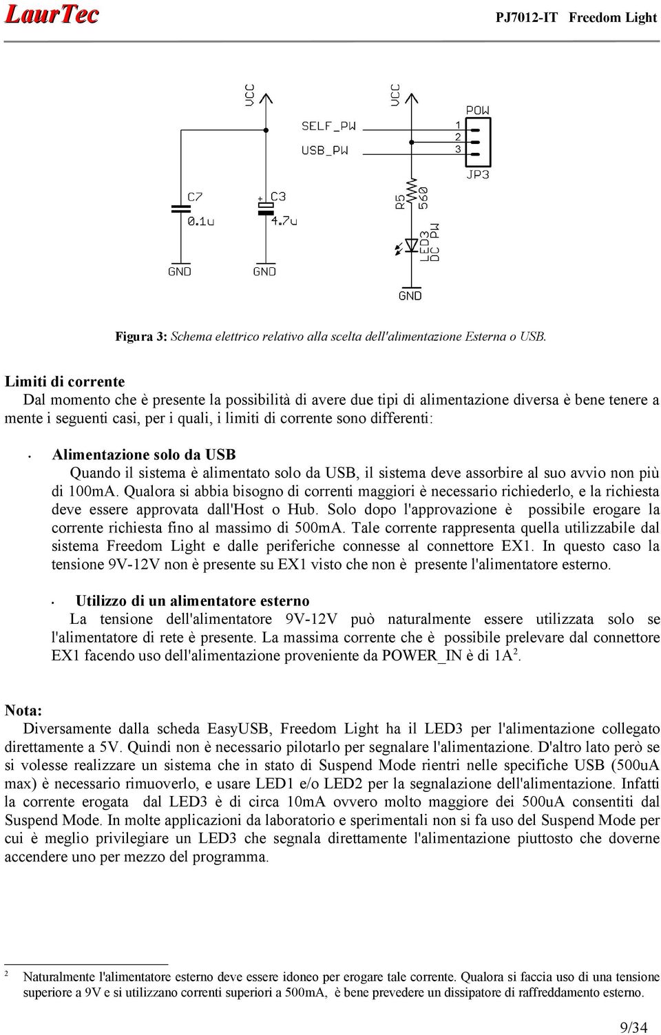 Alimentazione solo da USB Quando il sistema è alimentato solo da USB, il sistema deve assorbire al suo avvio non più di 100mA.