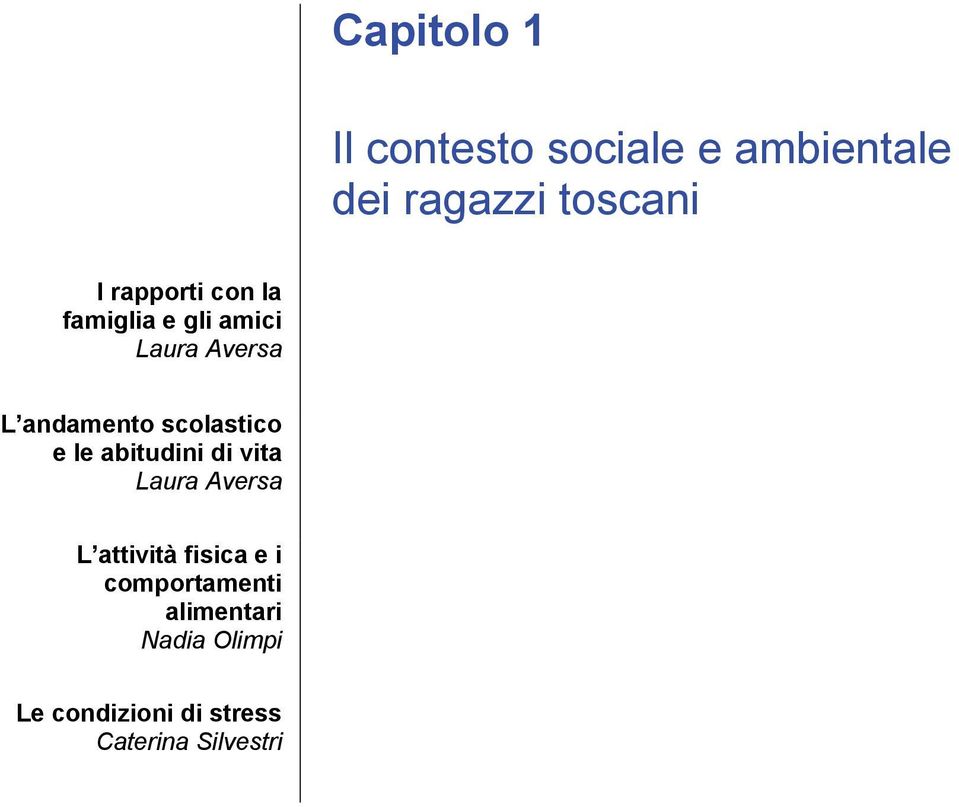 scolastico e le abitudini di vita Laura Aversa L attività fisica e i