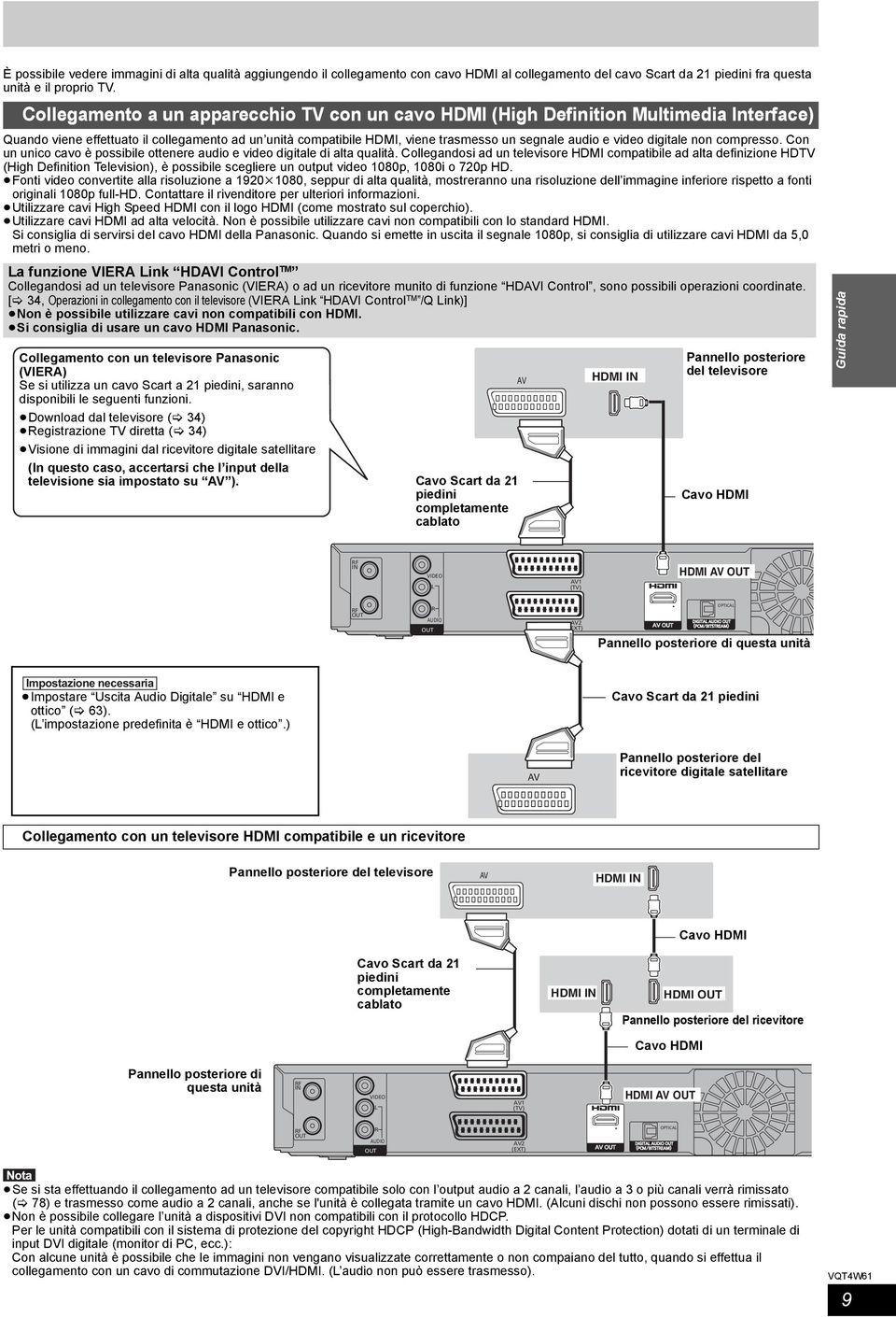 digitale non compresso. Con un unico cavo è possibile ottenere audio e video digitale di alta qualità.