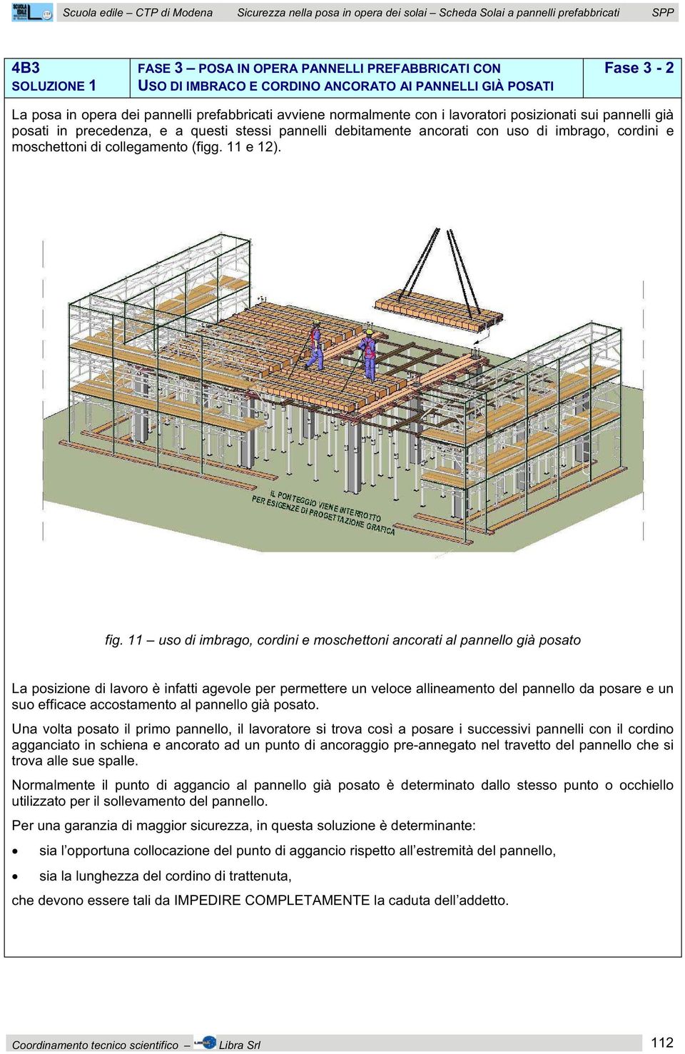 debitamente ancorati con uso di imbrago, cordini e moschettoni di collegamento (figg. 11 e 12). fig.