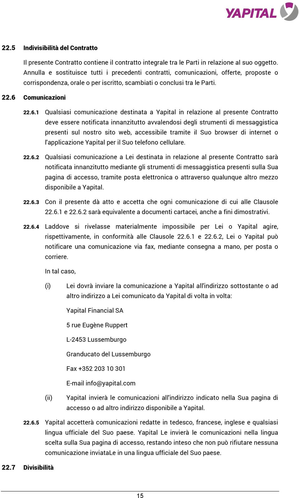 Comunicazioni 22.6.