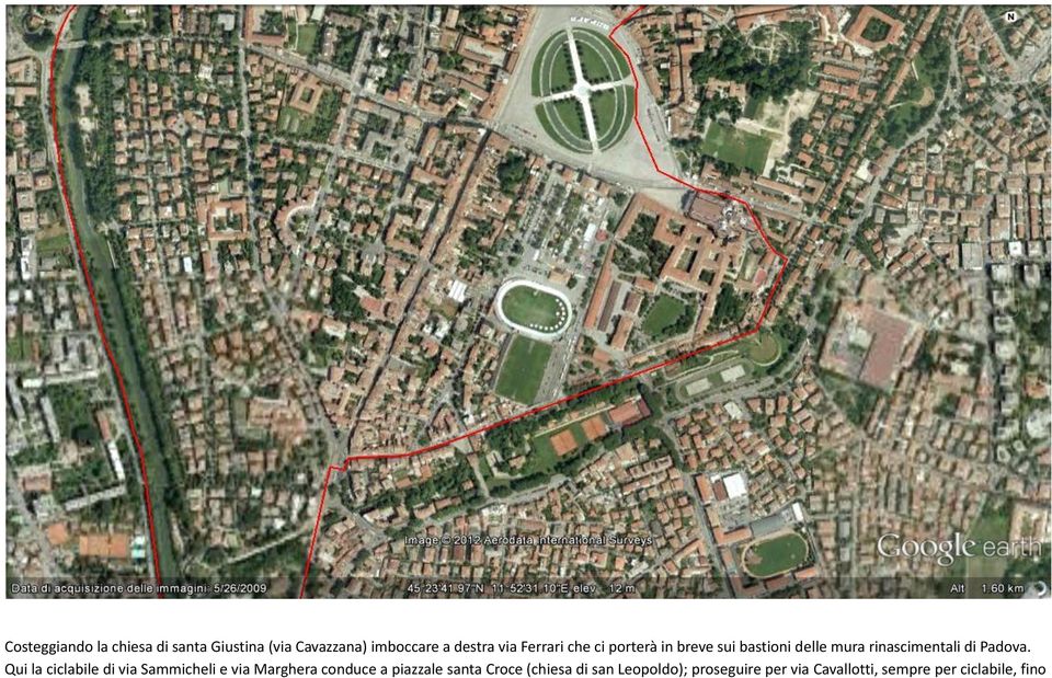 Qui la ciclabile di via Sammicheli e via Marghera conduce a piazzale santa Croce