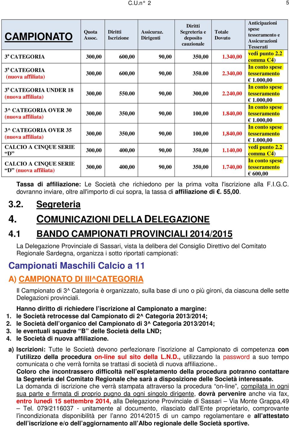 SERIE D (nuova affiliata) 300,00 600,00 90,00 350.00 2.340,00 300,00 550.00 90,00 300,00 2.240,00 300,00 350,00 90,00 100,00 1.840,00 300,00 350,00 90,00 100,00 1,840,00 300,00 400,00 90,00 350,00 1.