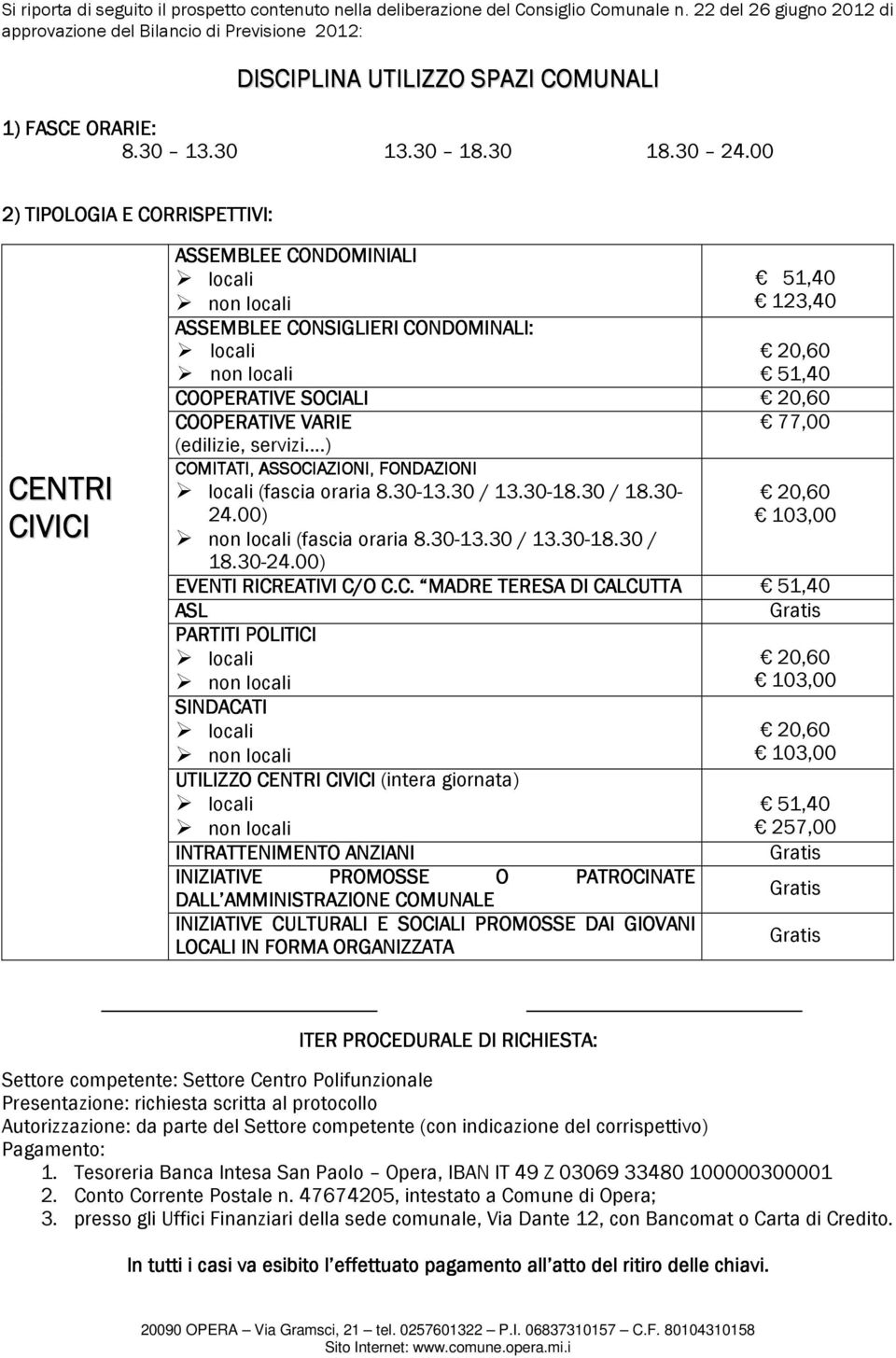 00 2) TIPOLOGIA T E CORRISPETTIVI: CENTRI CIVICI ASSEMBLEE CONDOMINIALI 123,40 ASSEMBLEE CONSIGLIERI CONDOMINALI: COOPERATIVE SOCIALI COOPERATIVE VARIE 77,00 (edilizie, servizi.