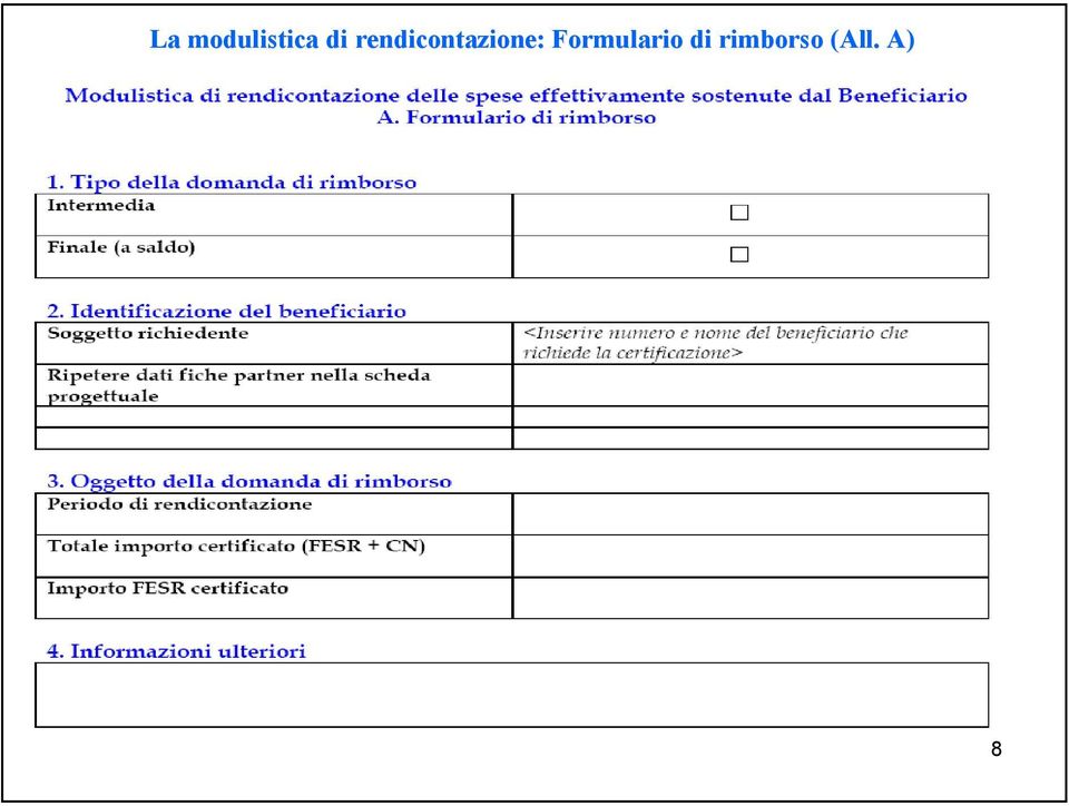 : Formulario di