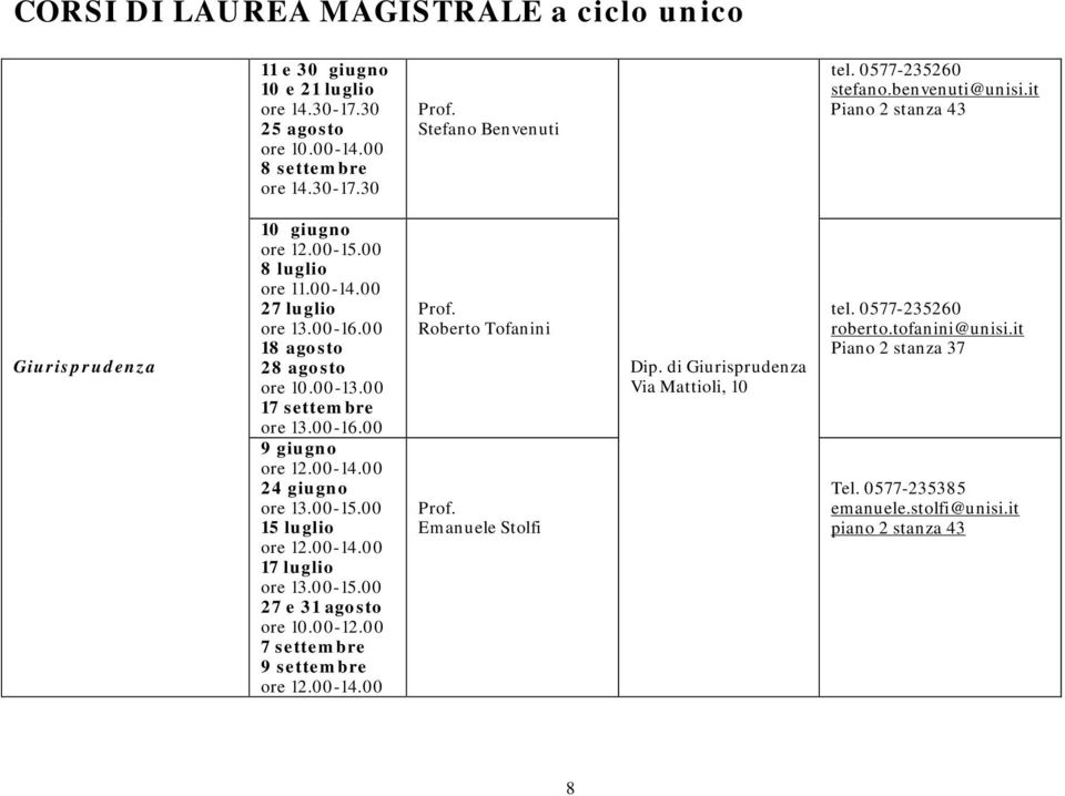 00 17 settembre ore 13.00-16.00 9 giugno ore 12.00-14.00 24 giugno ore 13.00-15.00 15 luglio ore 12.00-14.00 17 luglio ore 13.00-15.00 27 e 31 agosto 7 settembre 9 settembre ore 12.