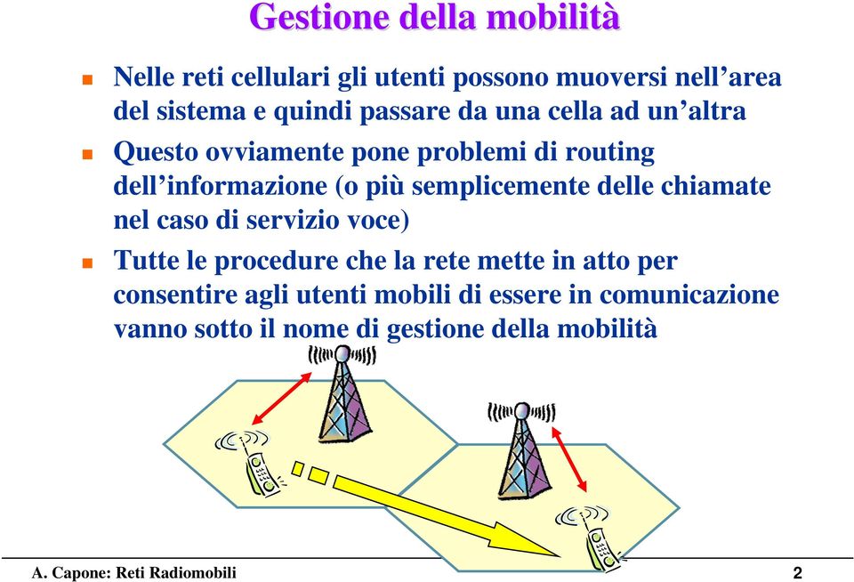 (o più sempliemente delle iamate nel aso di servizio voe) Tutte le proedure e la rete mette in atto