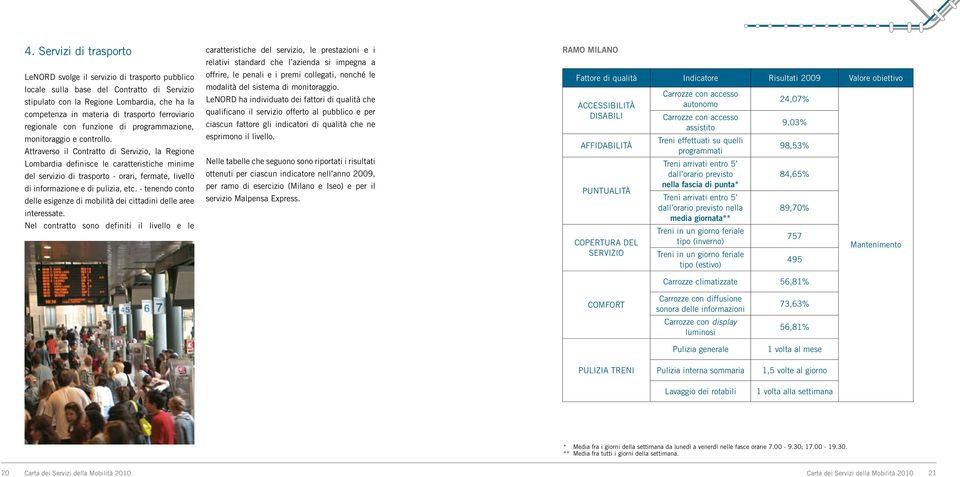 Attraverso il Contratto di Servizio, la Regione Lombardia definisce le caratteristiche minime del servizio di trasporto - orari, fermate, livello di informazione e di pulizia, etc.