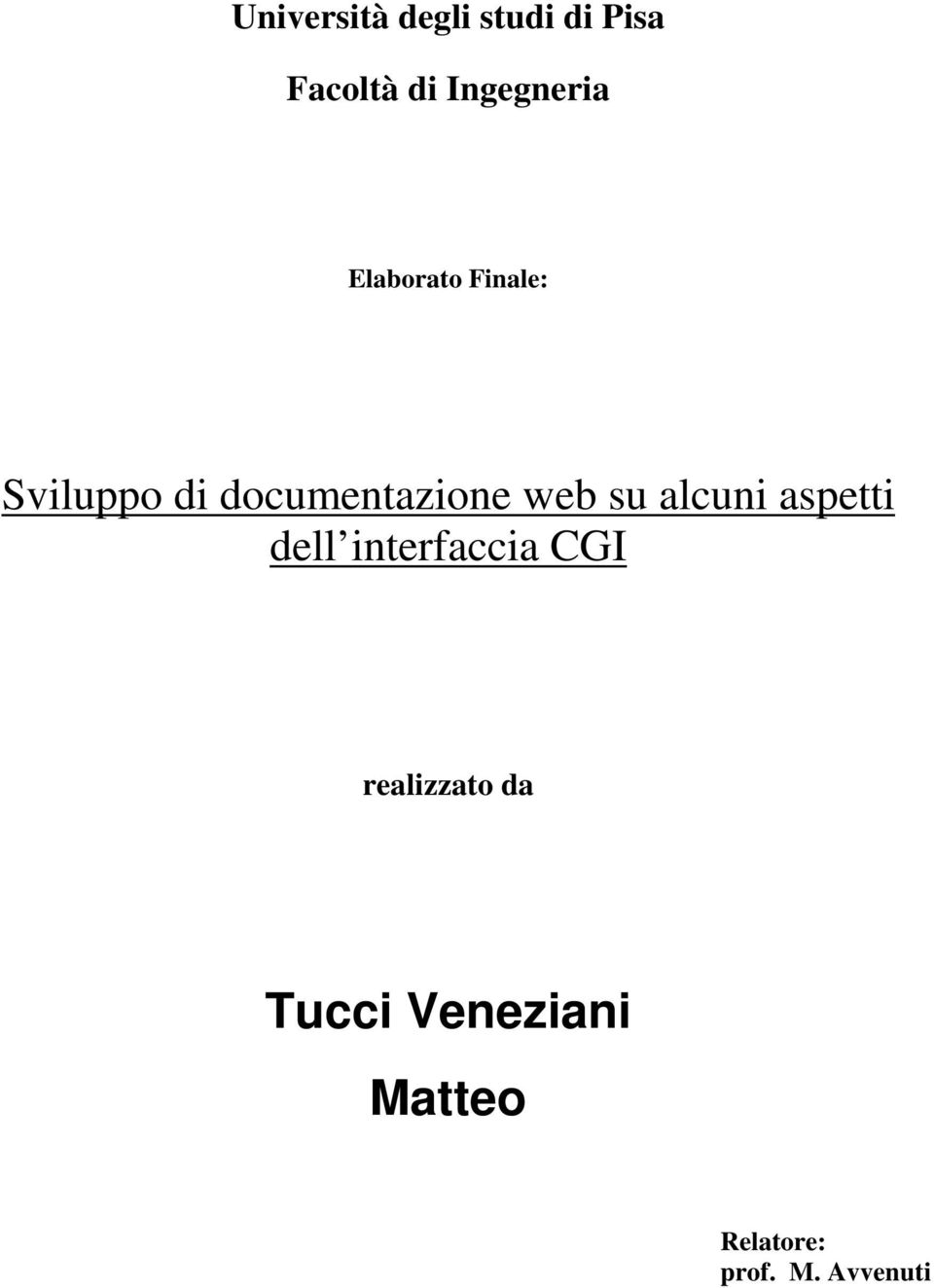 documentazione web su alcuni aspetti dell