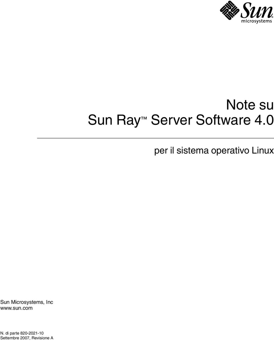 Microsystems, Inc www.sun.com N.