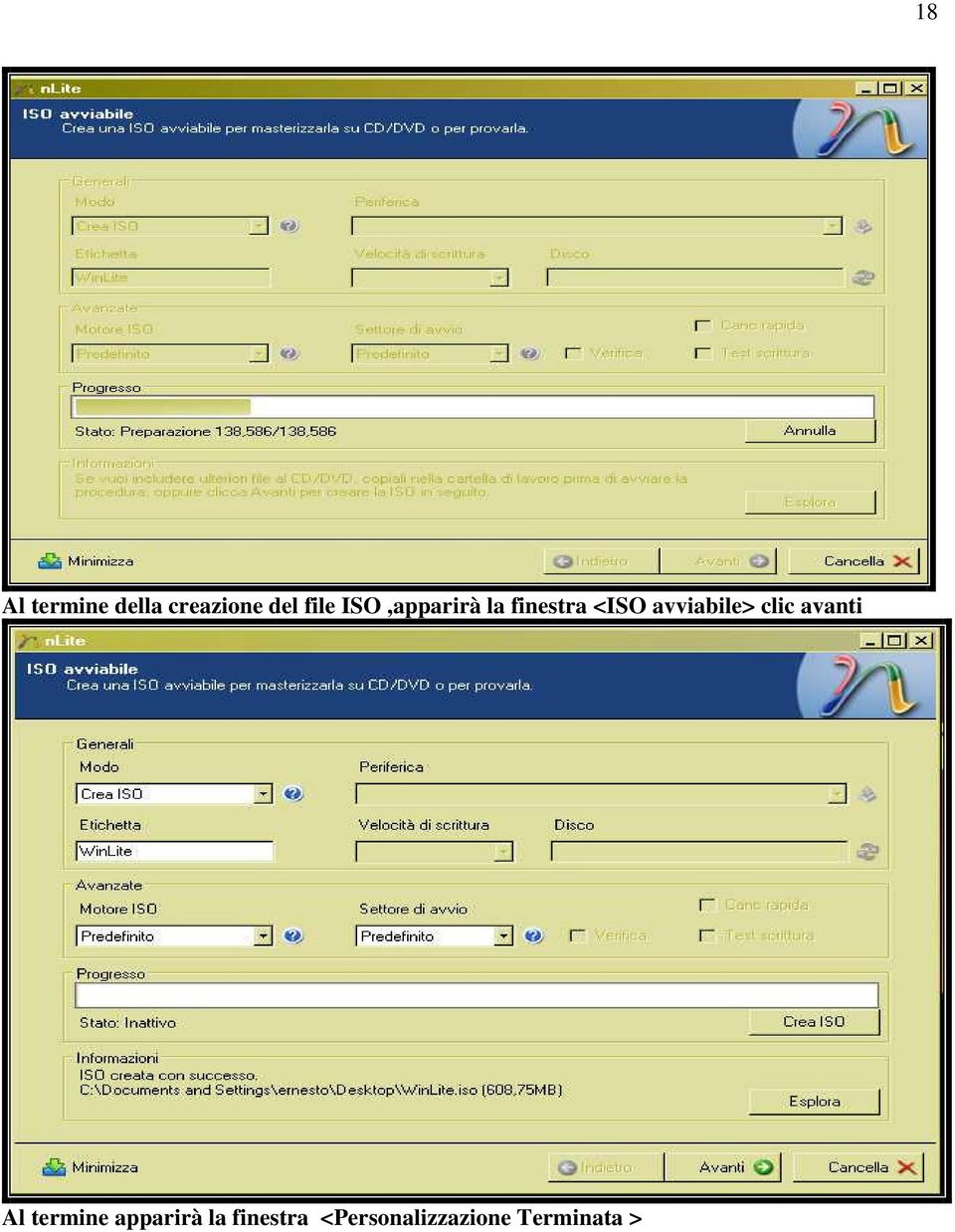 avviabile> clic avanti Al termine