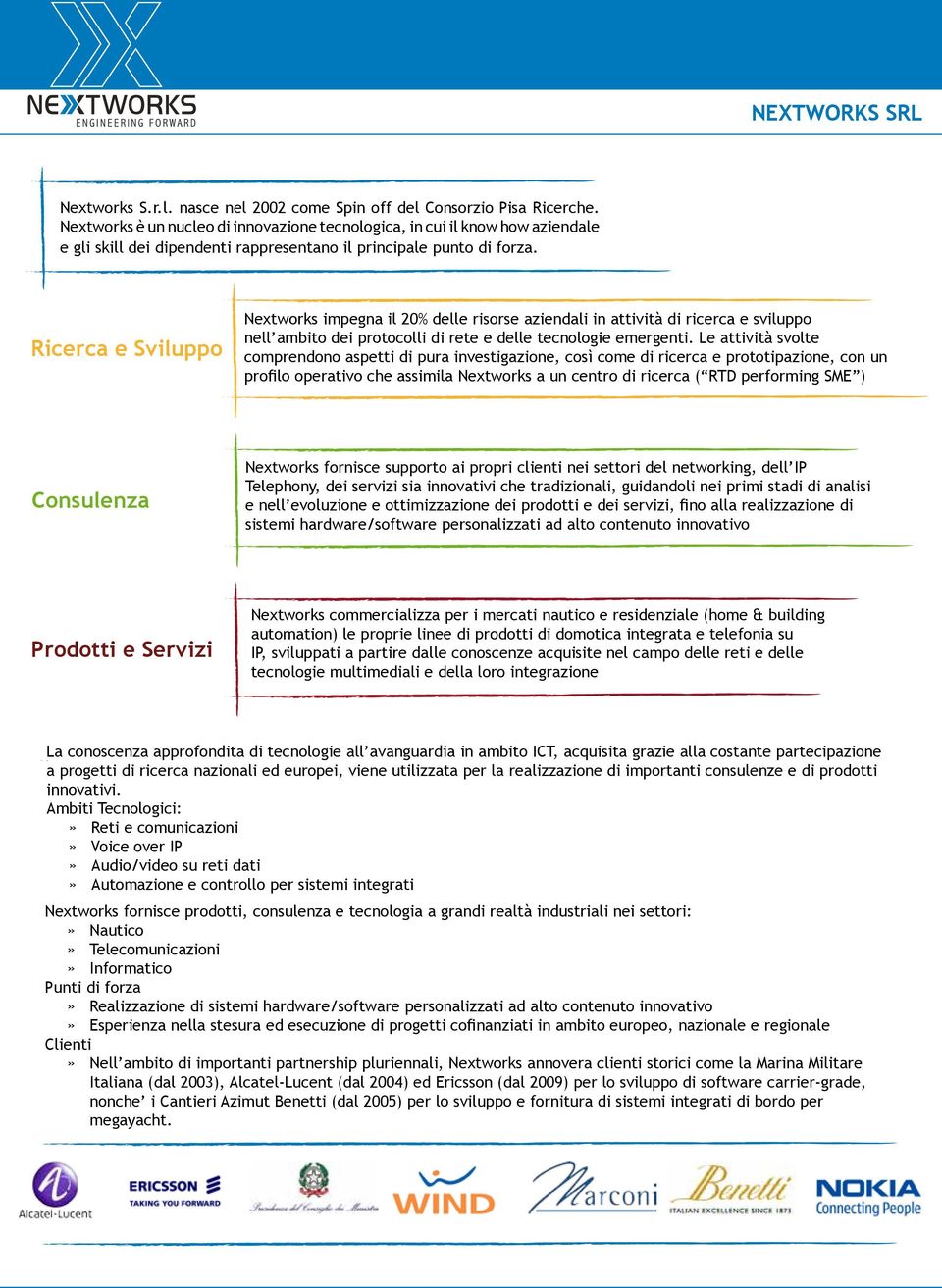 Ricerca e Sviluppo Nextworks impegna il 20% delle risorse aziendali in attività di ricerca e sviluppo nell ambito dei protocolli di rete e delle tecnologie emergenti.