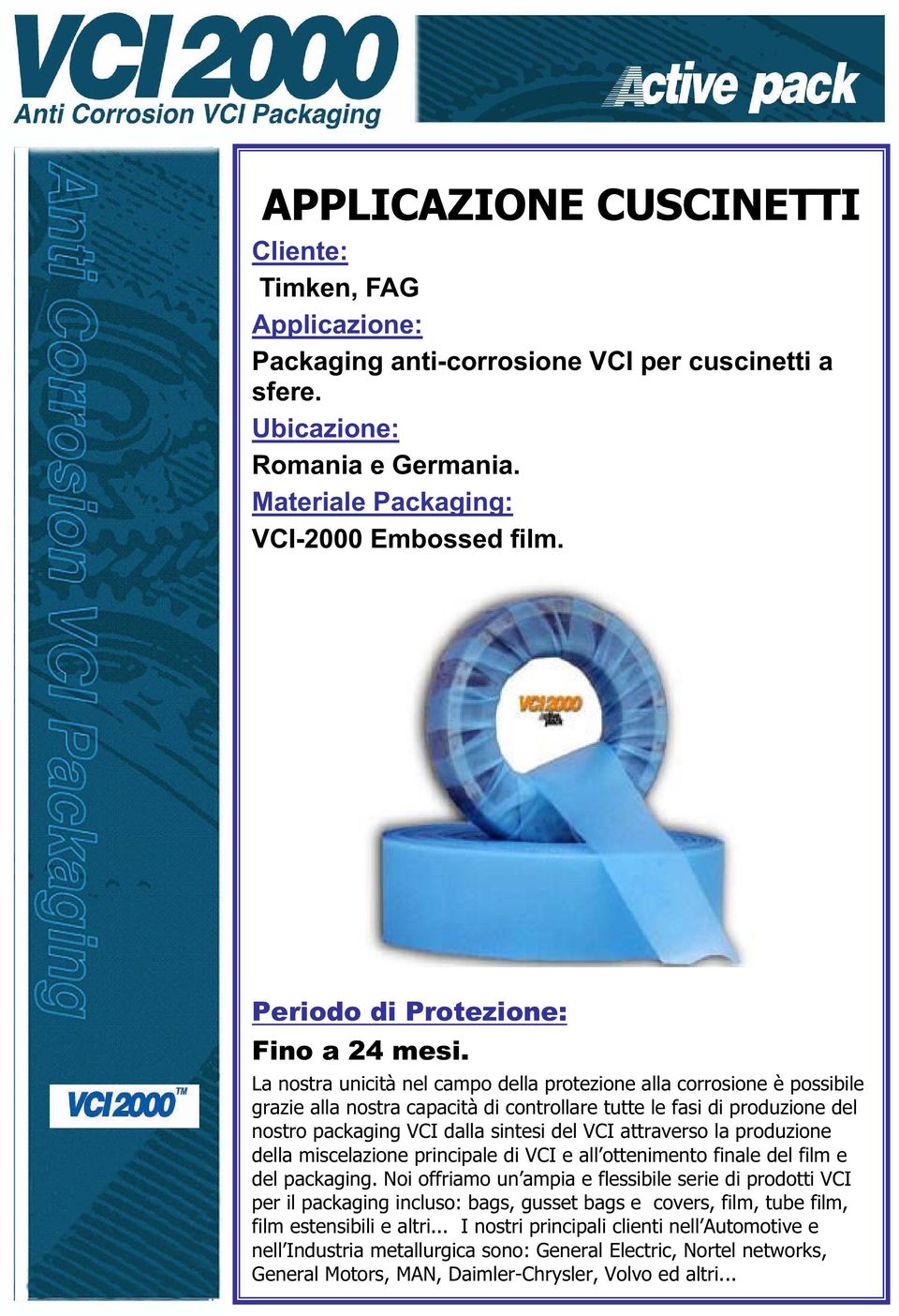 nostro packaging VCI dalla sintesi del VCI attraverso la produzione della miscelazione principale di VCI e all ottenimento