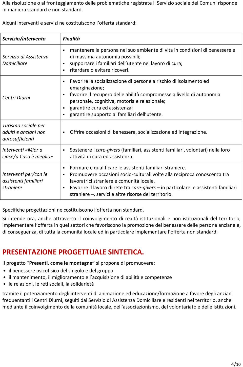 Interventi «Miôr a cjase/a Casa è meglio» Interventi per/con le assistenti familiari straniere mantenere la persona nel suo ambiente di vita in condizioni di benessere e di massima autonomia