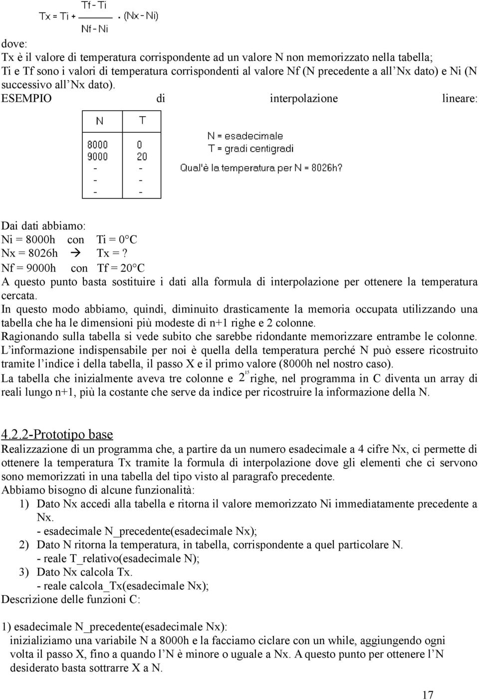 Nf = 9000h con Tf = 20 C A questo punto basta sostituire i dati alla formula di interpolazione per ottenere la temperatura cercata.