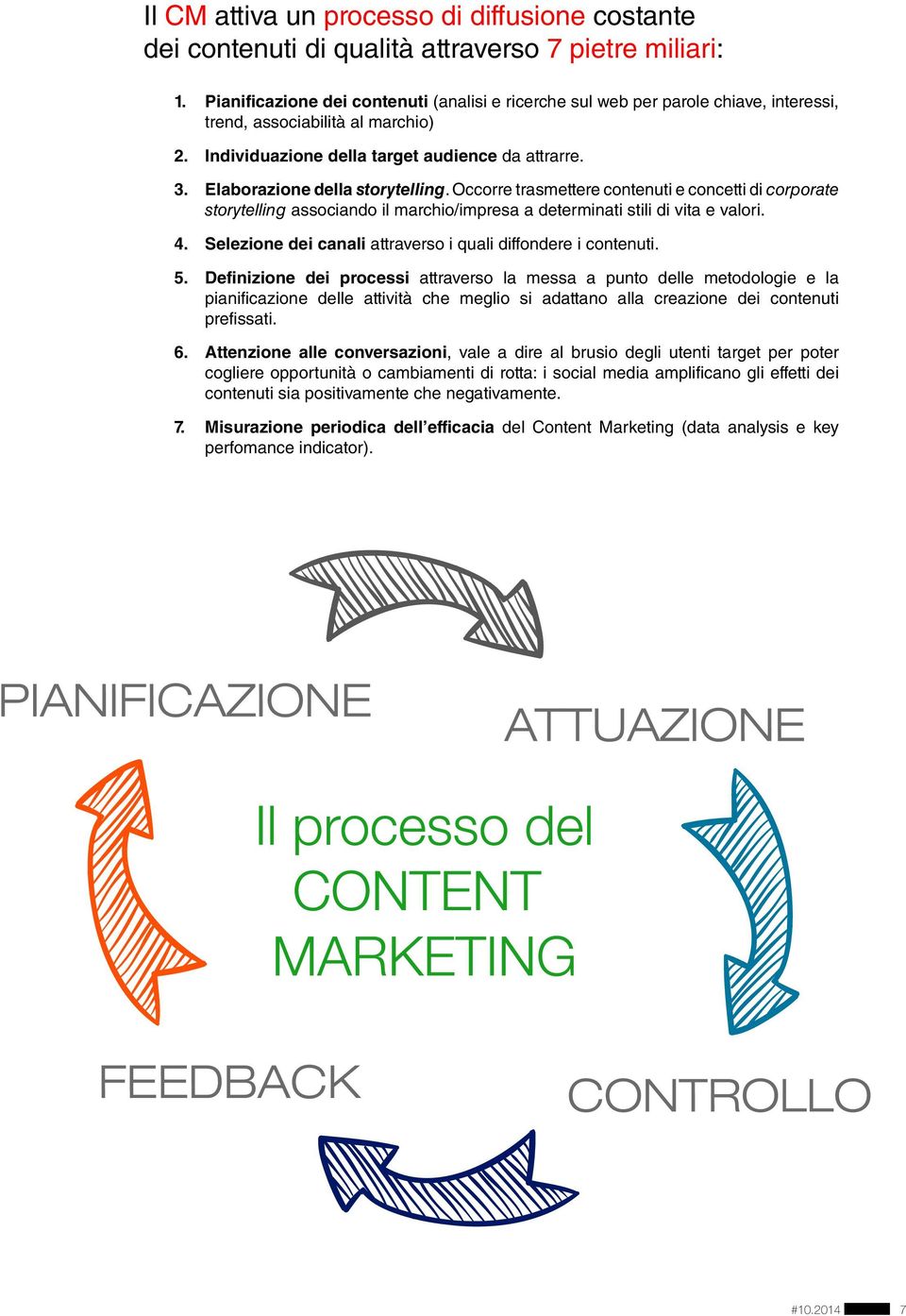 Elaborazione della storytelling. Occorre trasmettere contenuti e concetti di corporate storytelling associando il marchio/impresa a determinati stili di vita e valori. 4.