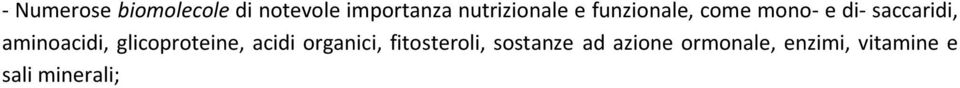 aminoacidi, glicoproteine, acidi organici,