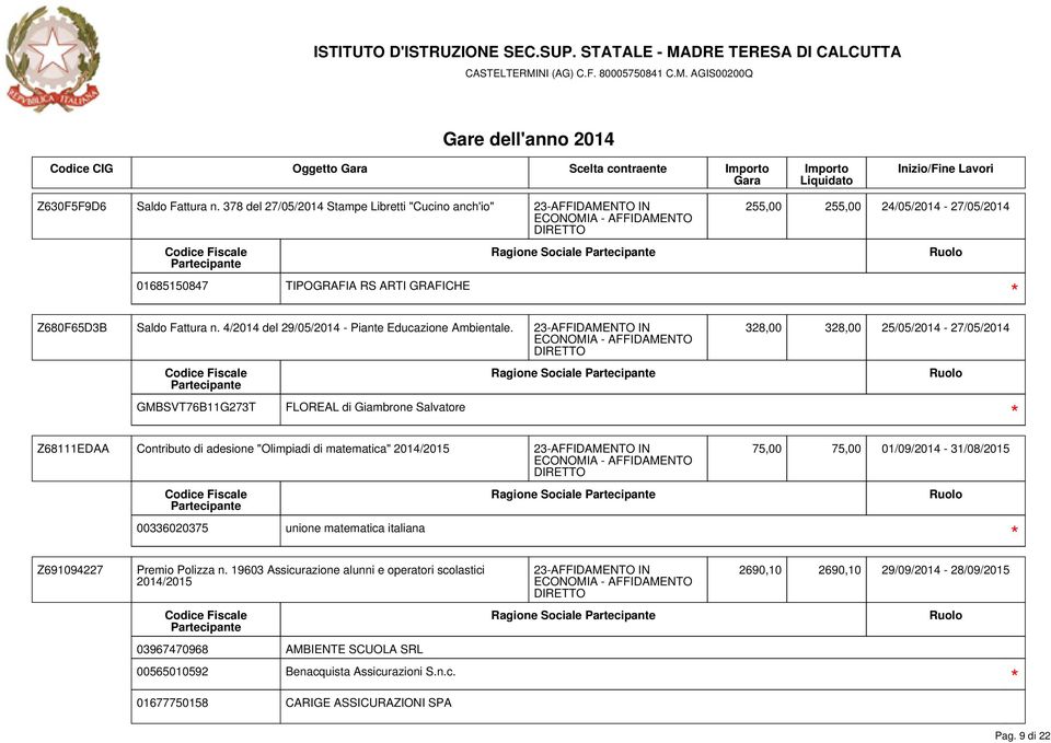 4/2014 del 29/05/2014 - Piante Educazione Ambientale.