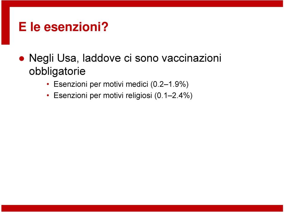 vaccinazioni obbligatorie Esenzioni