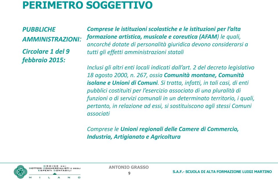 2 del decreto legislativo 18 agosto 2000, n. 267, ossia Comunità montane, Comunità isolane e Unioni di Comuni.