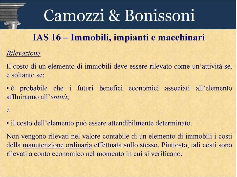 dell elemento può essere attendibilmente determinato.