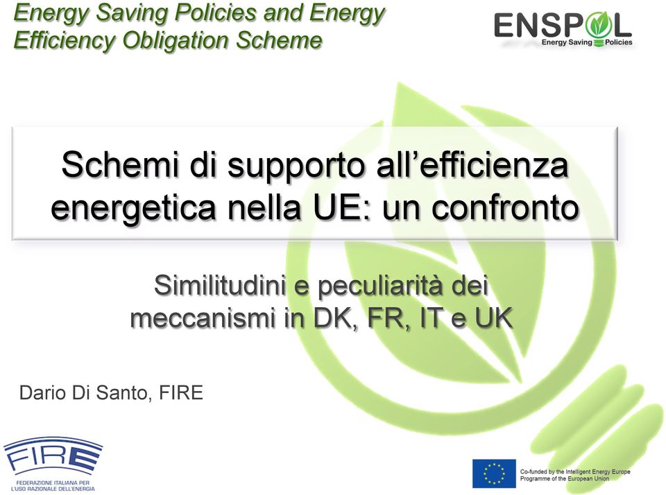 energetica nella UE: un confronto Similitudini e