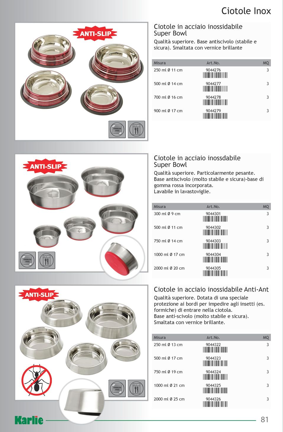 Particolarmente pesante. Base antiscivolo (molto stabile e sicura)-base di gomma rossa incorporata. Lavabile in lavastoviglie.