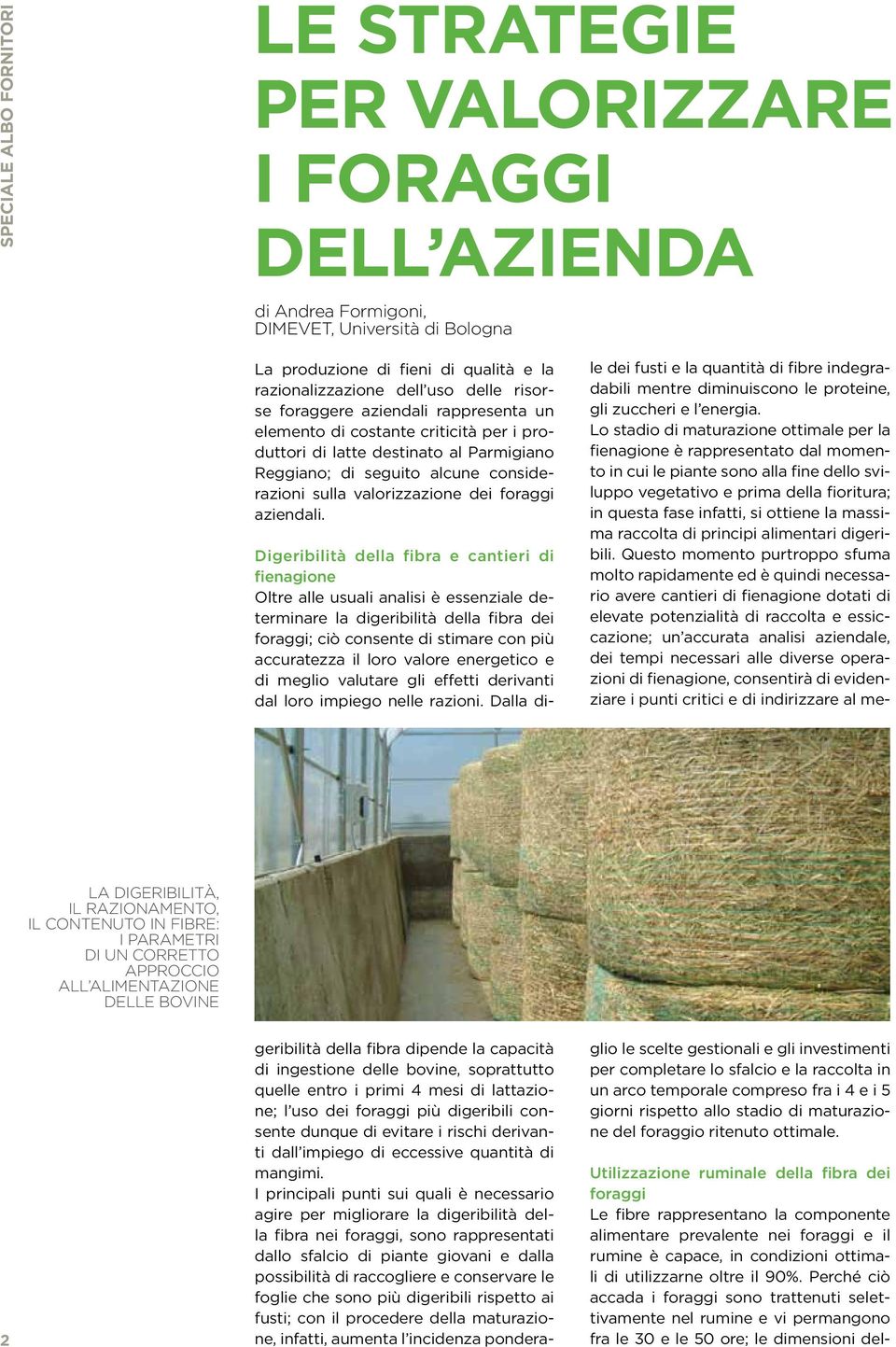 Perché ciò accada i foraggi sono trattenuti selettivamente nel rumine e vi permangono fra le 30 e le 50 ore; le dimensioni deldi Andrea Formigoni, DIMEVET, Università di Bologna La produzione di